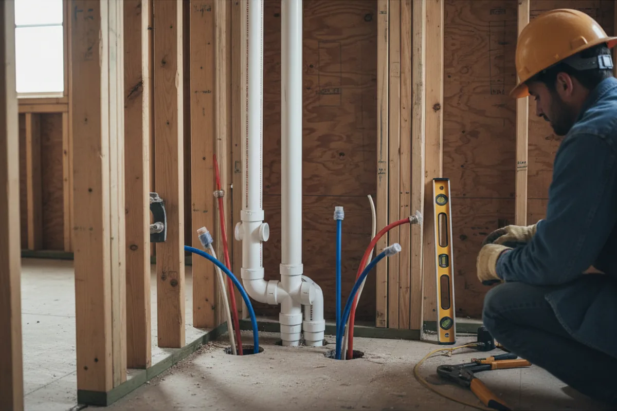 Drain and supply rough-in during Leak Detection in Mahopac